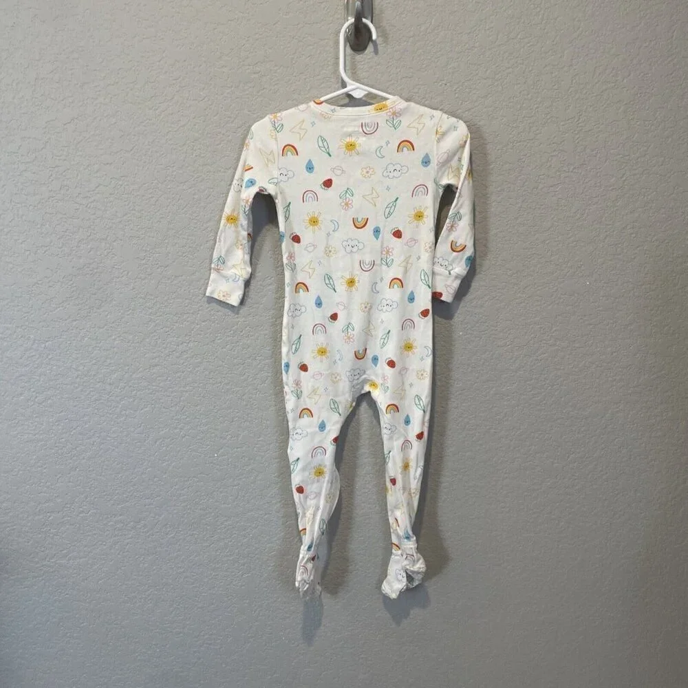 Old Navy Toddler Girl Clothes 2T Footed Sleeper Pajamas Zip Sleep N Play Rainbow
